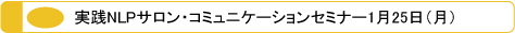 MEC 実践NLPサロン・コミュニケーションセミナー1月25日（月）